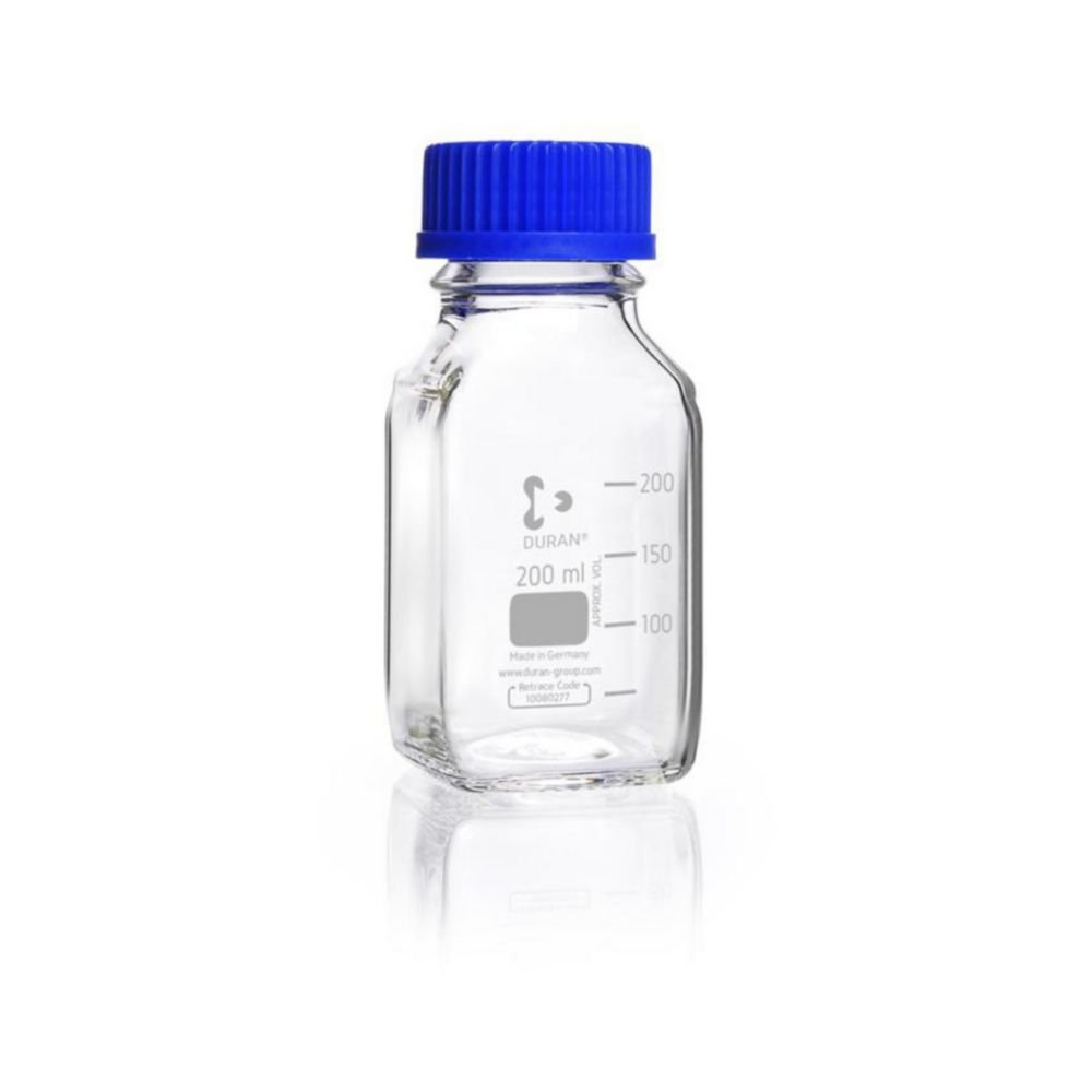 Vierkantflasche, DURAN®, mit retrace code | Nennvolumen: 250 ml
