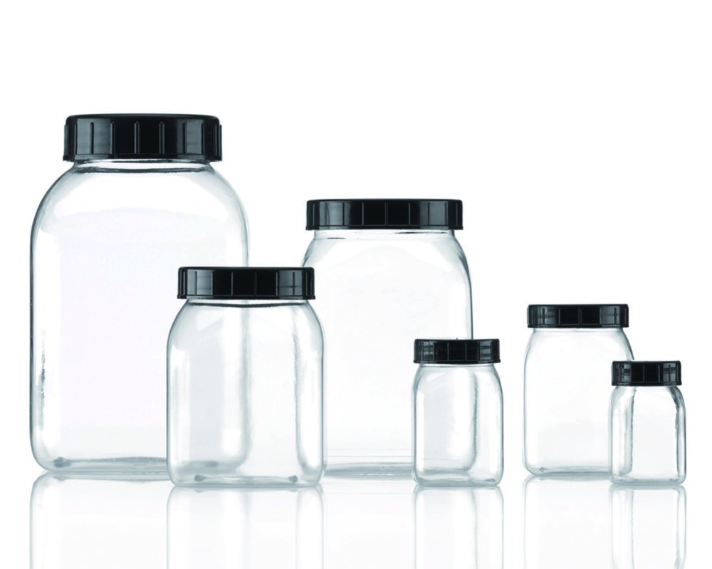 Square wide-mouth containers without closure, series 310, PETG | Nominal capacity: 100 ml