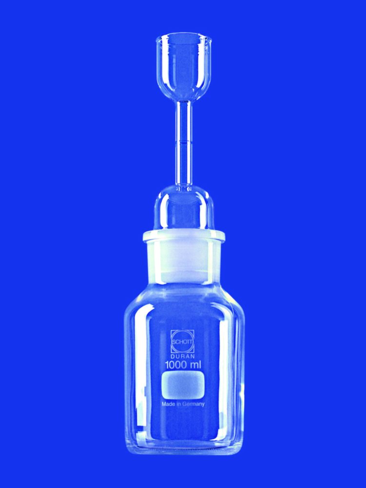 Pycnometer heads with/without wide-neck bottle | Type: Pycnometer head with conical shoulder bottle