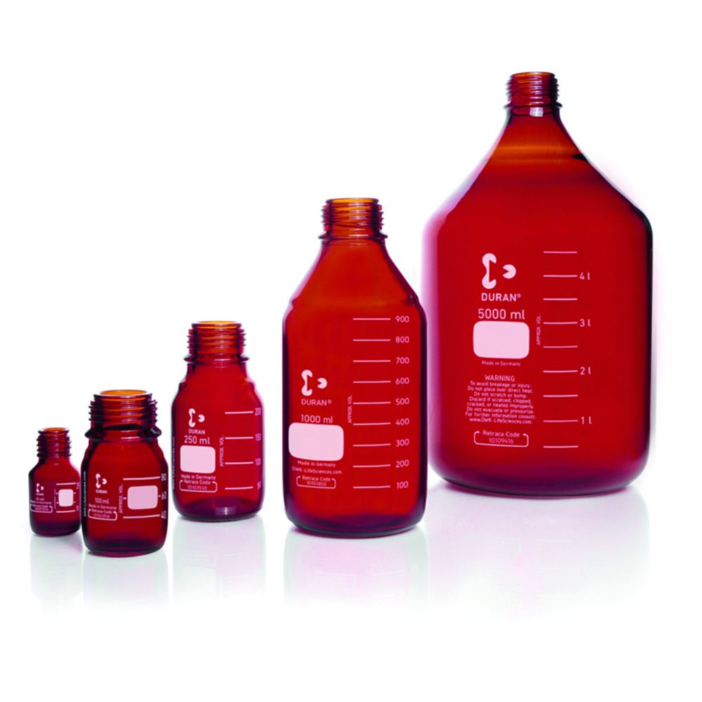 Laboratory bottles, DURAN® amber, with retrace code | Nominal capacity: 750 ml