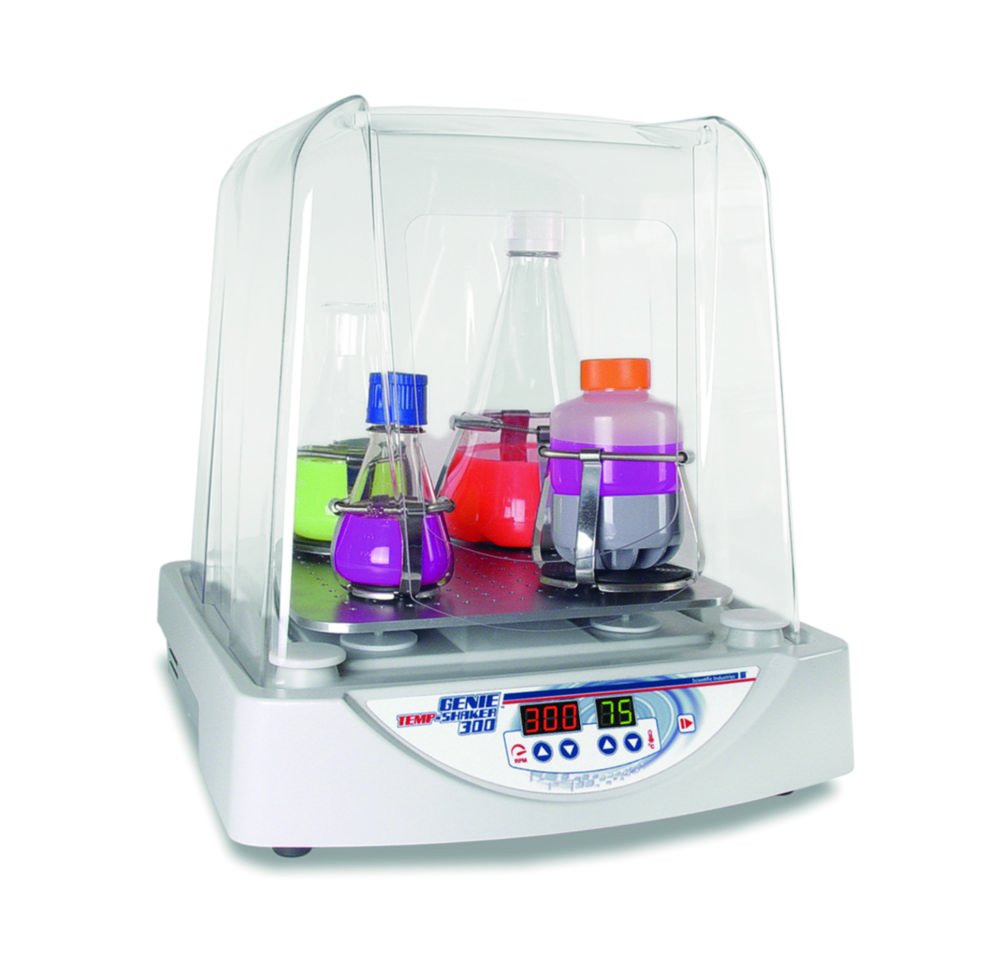 Benchtop shaking incubator Genie Temp-Shaker 300, with flask clamp