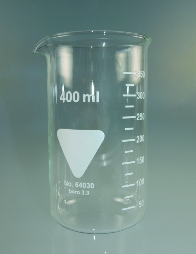 Beakers, Borosilicate glass 3.3, tall form | Nominal capacity: 400 ml