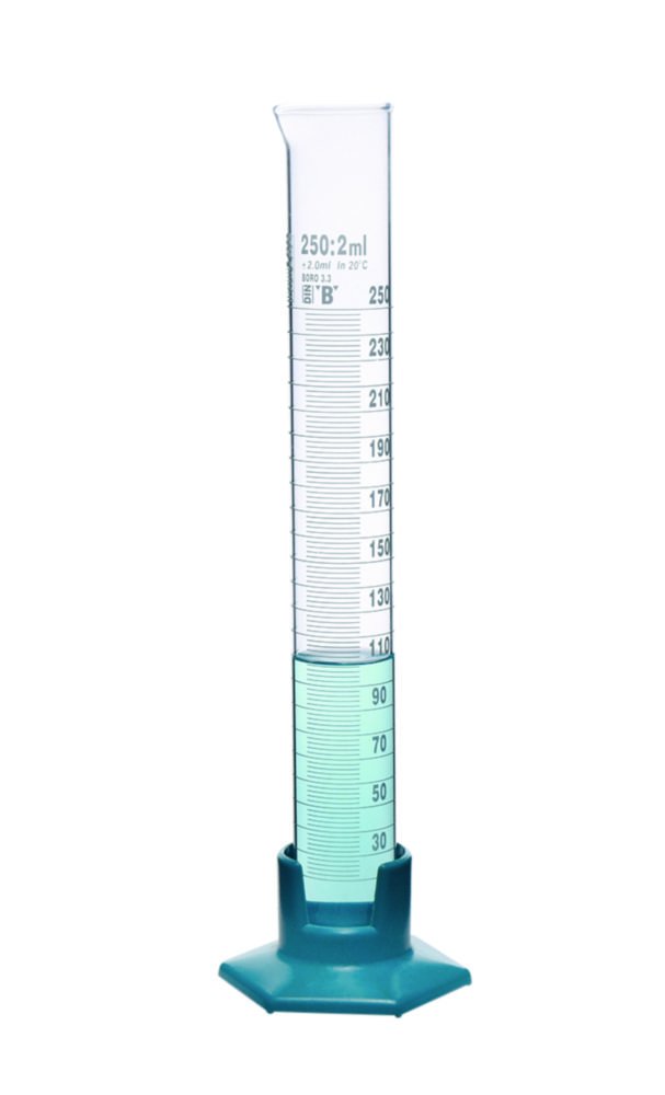 Measuring cylinders, Borosilicate glass 3.3, tall form, class B, white graduation | Nominal capacity: 500 ml