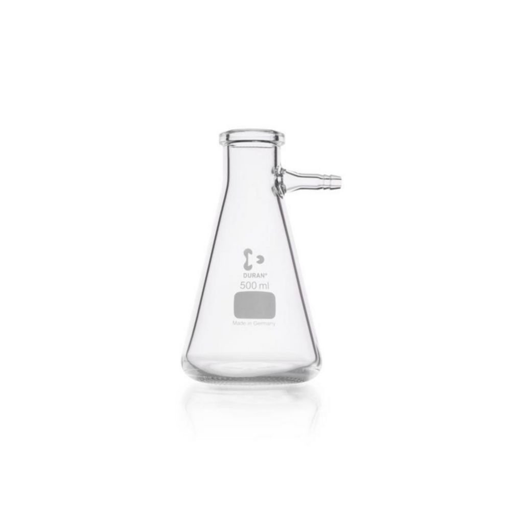 DURAN® Filtering Flask with Glass Hose Connection, Erlenmeyer shape | Capacity ml: 500