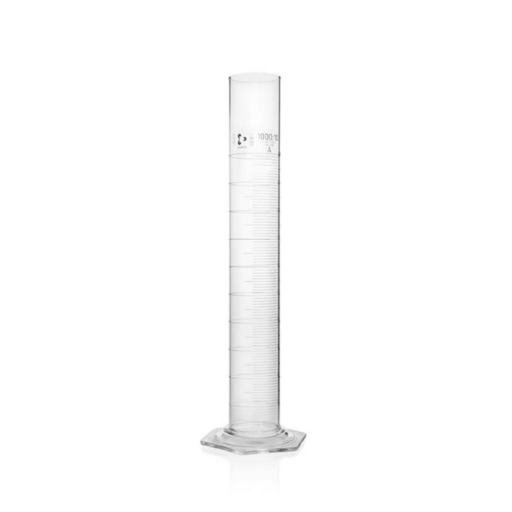 Measuring cylinders DURAN®, tall form, class A, blue graduations | Nominal capacity: 1000 ml