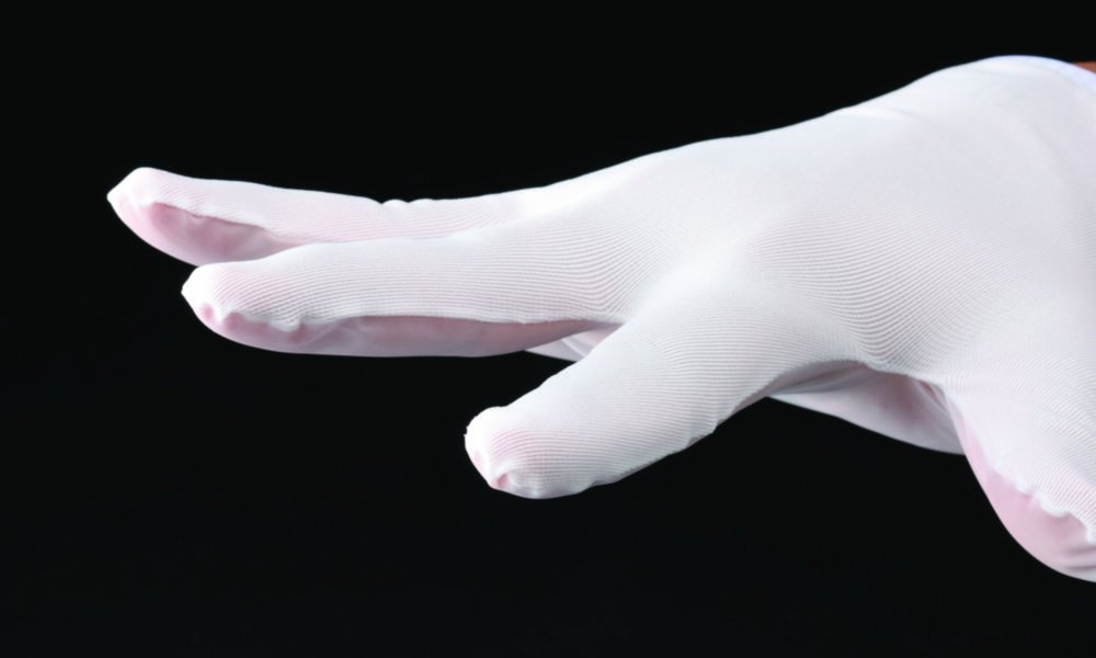 Handschuh ASPURE, zum Aufspüren von Unebenheiten, weiß, links | Handschuhgröße: XL