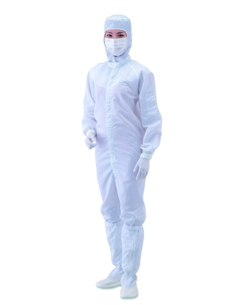 Overall for cleanroom, front zip, polyester | Clothing size: S
