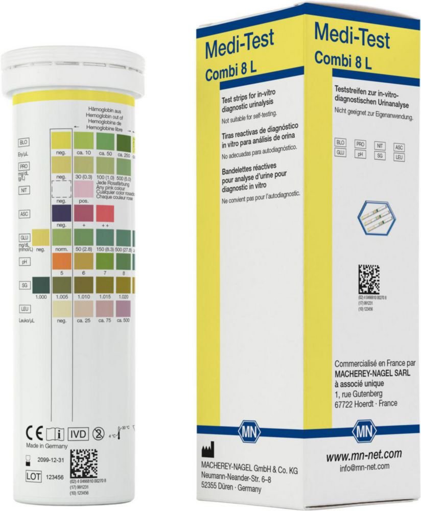 Test strips for Urine analysis MEDI-TEST Combi | Type: Combi 8 L