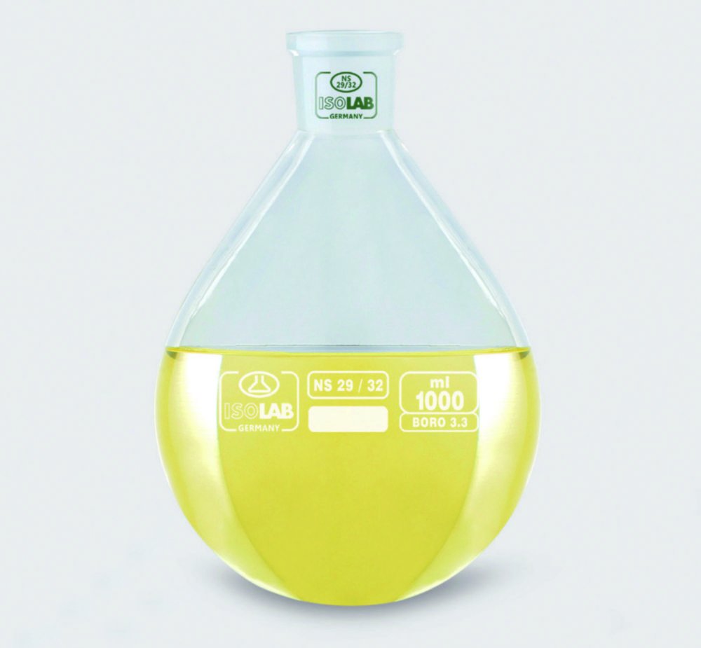 Evaporator flask pear shape, borosilicate glass 3.3