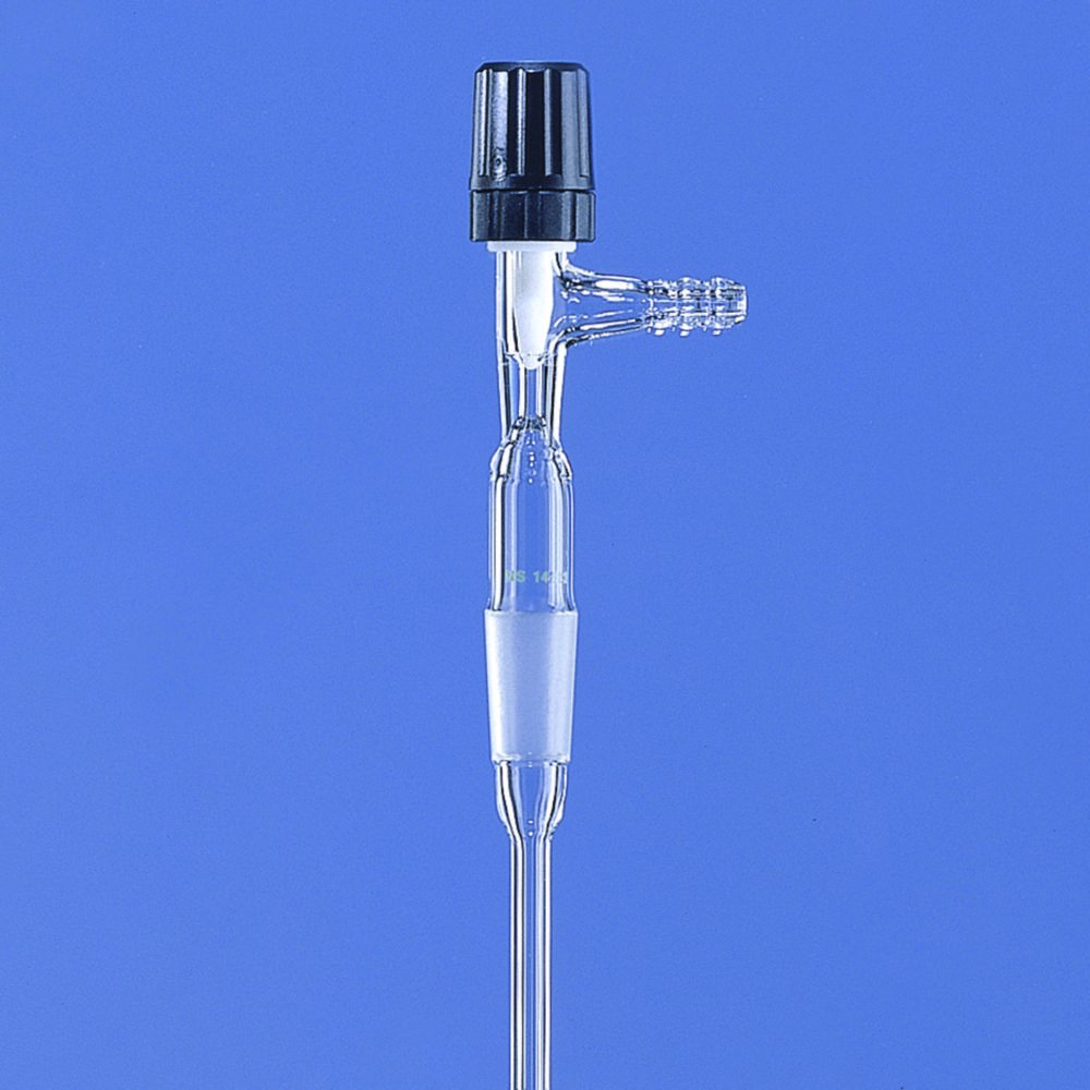Gas inlet tube with valve stopcock, DURAN® tubing | Ø mm: 6