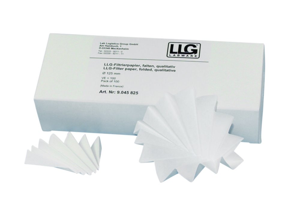 LLG-Filtrierpapiere, qualitativ, Faltenfilter, mittelschnell