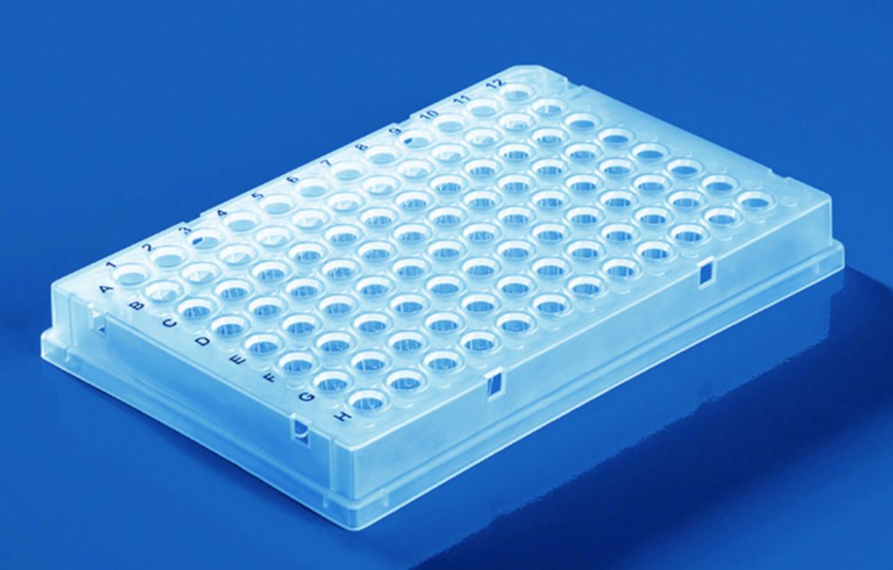 Plaque PCR à 96 puits, en PP, jupe entier