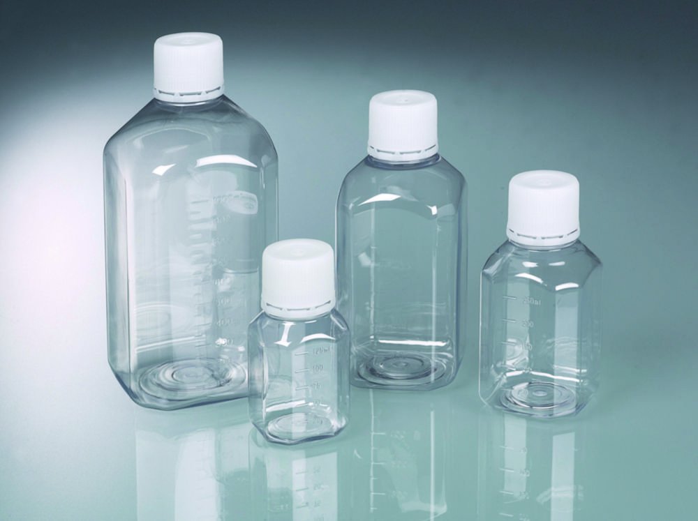 Laborflasche mit Originalitätsverschluss, PET, steril | Nennvolumen: 125 ml