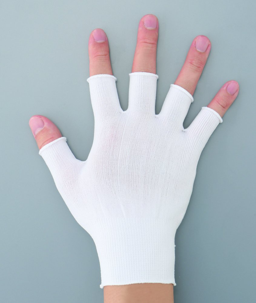 Half-finger glove ASPURE, white, nylon