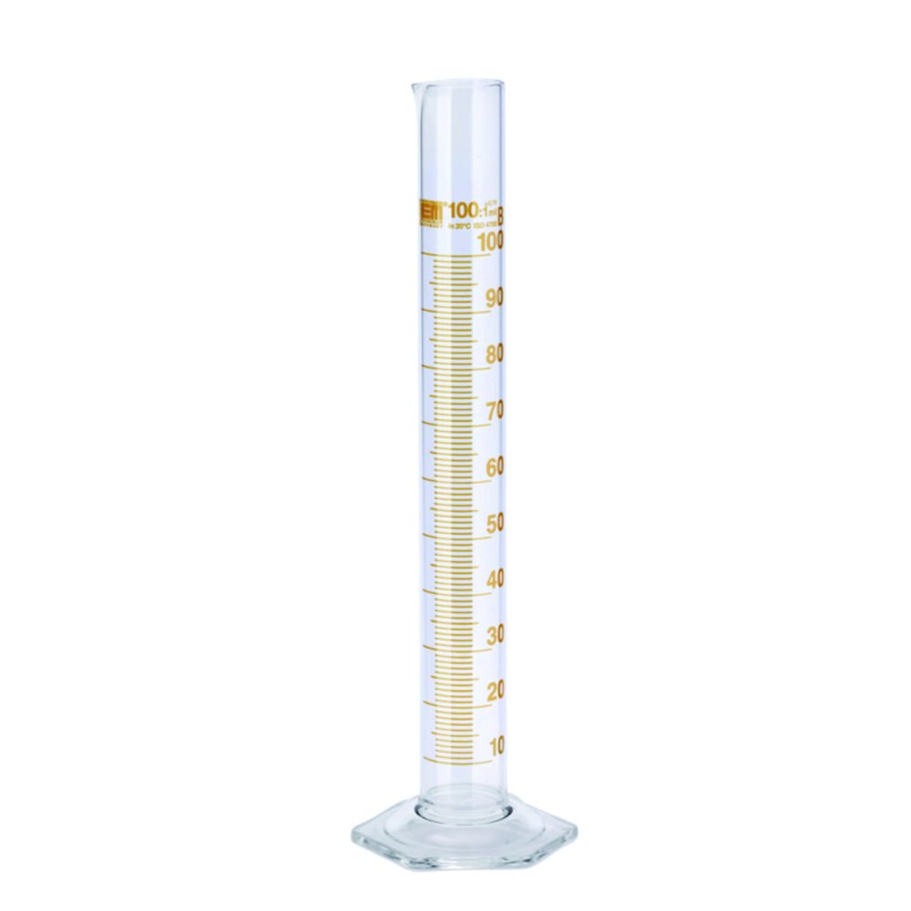 Measuring cylinders, DURAN®, tall form, class B, amber stain graduation | Nominal capacity: 1000 ml
