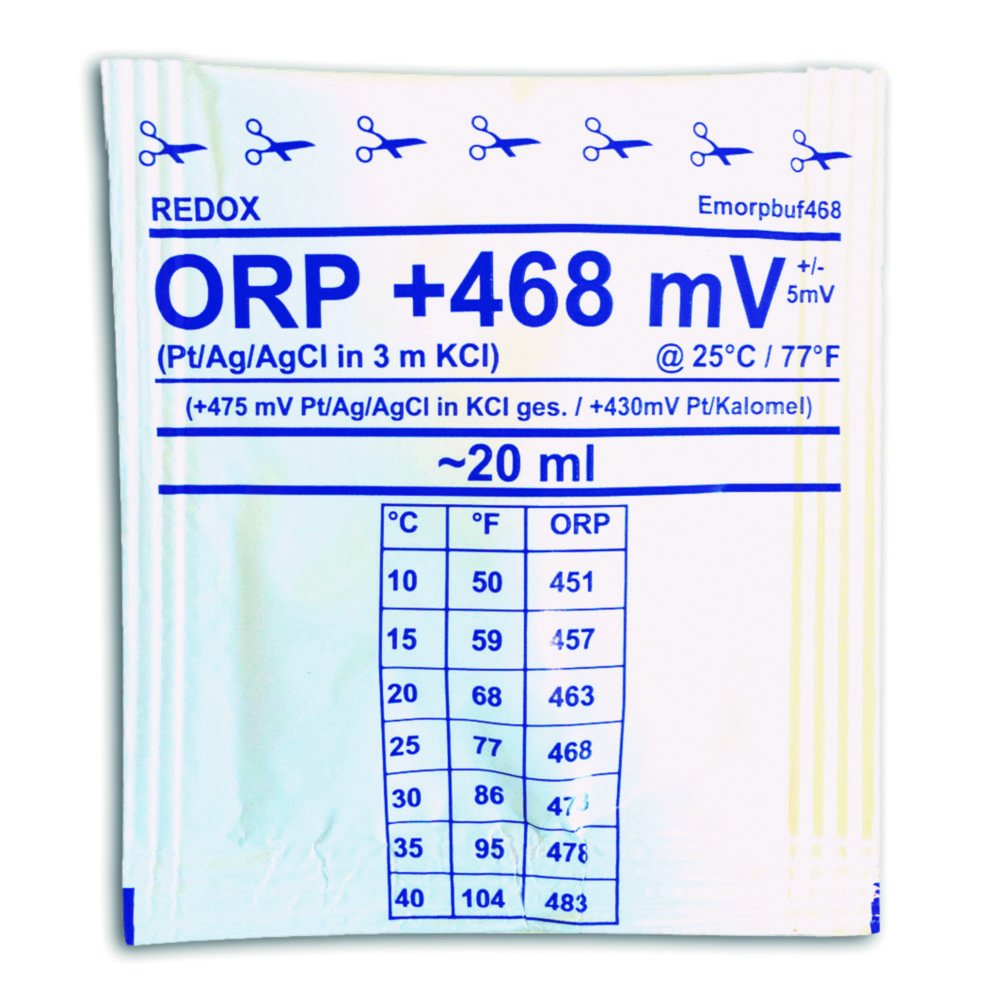 Solutions d'étalonnage ORP/Redox | Type: ORP + 468 mV
