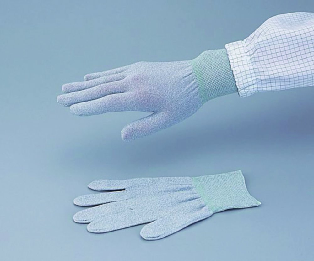 Leitfähige Handschuhe ASPURE antistatisch, grau, Nylon | Handschuhgröße: S