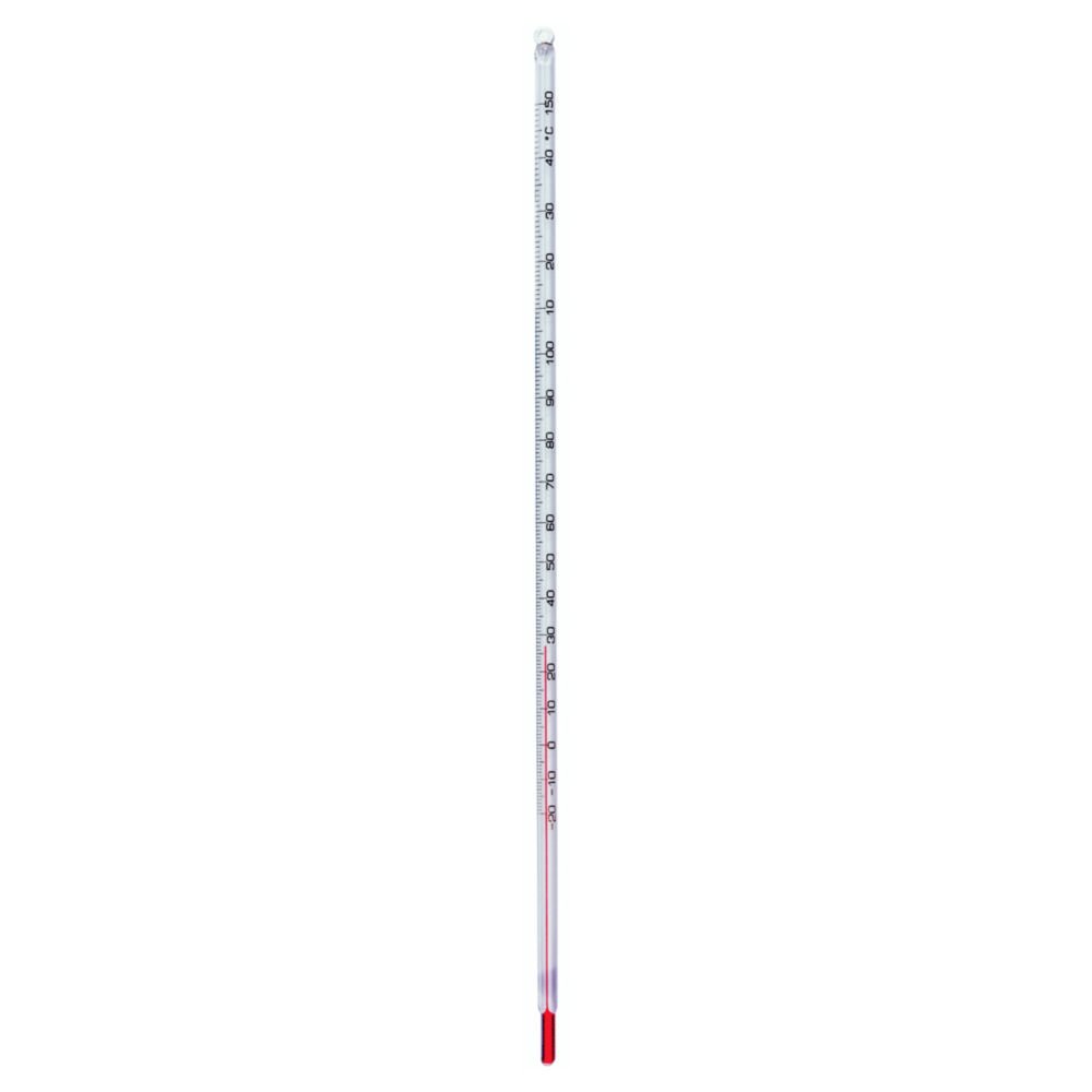 General-purpose thermometers, red filling, with safety coating