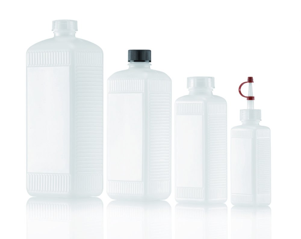 Vierkantflaschen ohne Verschluss, HDPE, Serie 310 | Nennvolumen: 250 ml