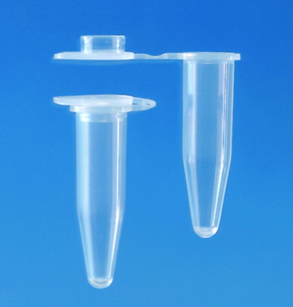 Single PCR tubes with attached caps, PP | Volume ml: 0.5