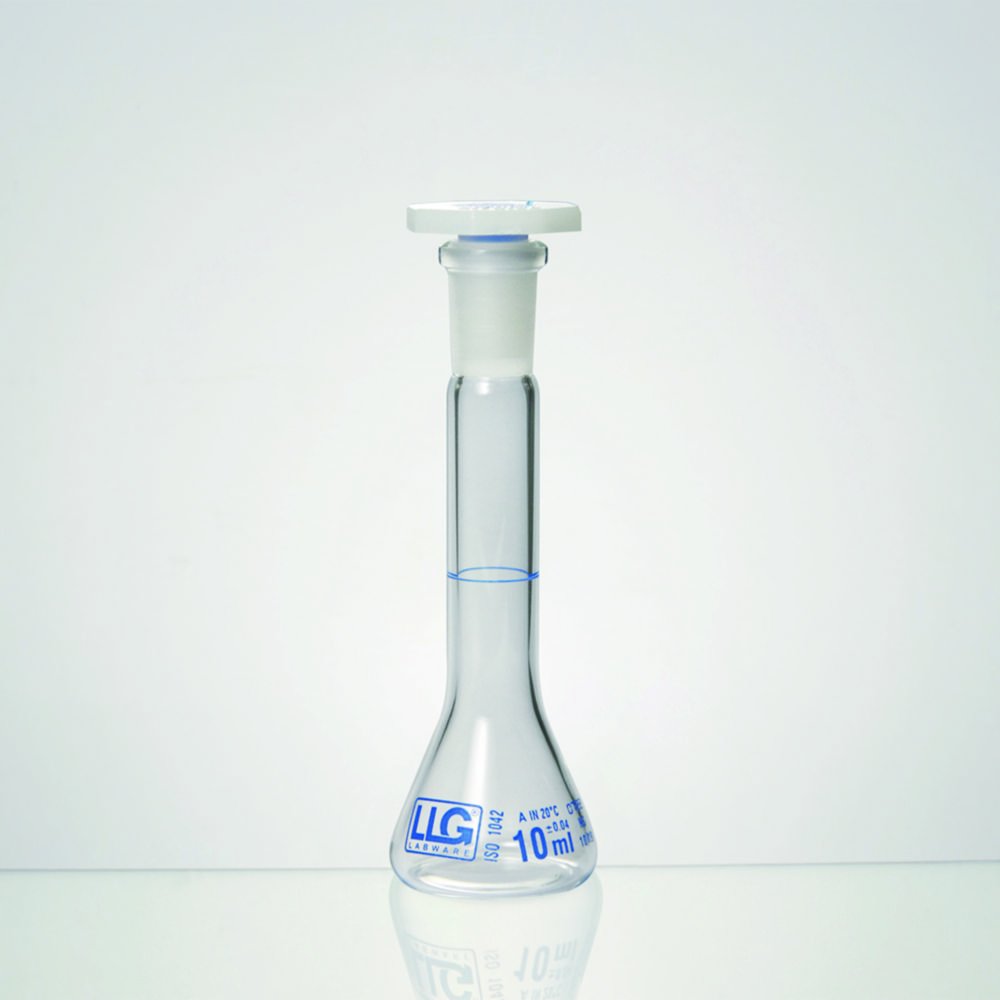 Fioles jaugées LLG, forme trapézoïdale, en verre borosilicate 3.3, classe A