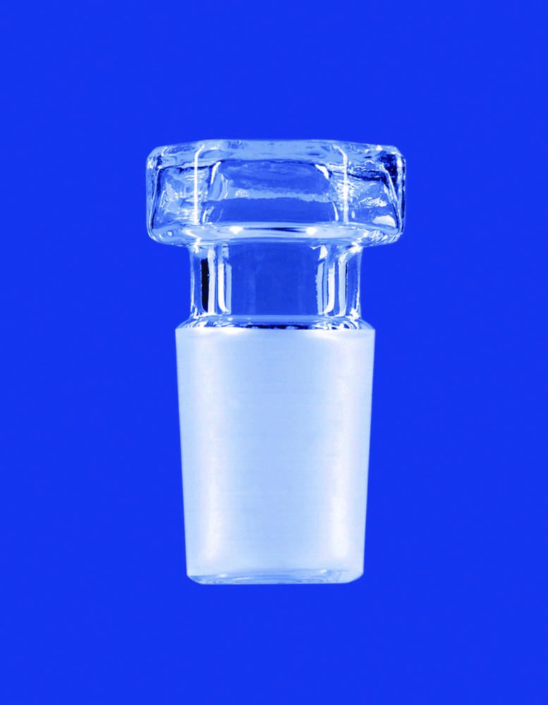 Hollow stoppers, hexagonal plate, borosilicate glass 3.3 | Ground size: NS19/26