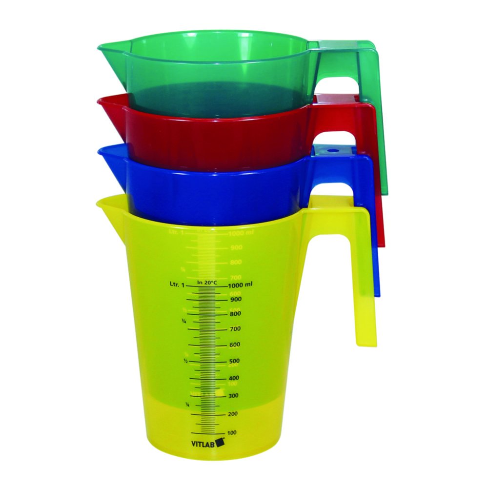 Graduated jug set, PP, assorted colours | Nominal capacity: 1000 ml