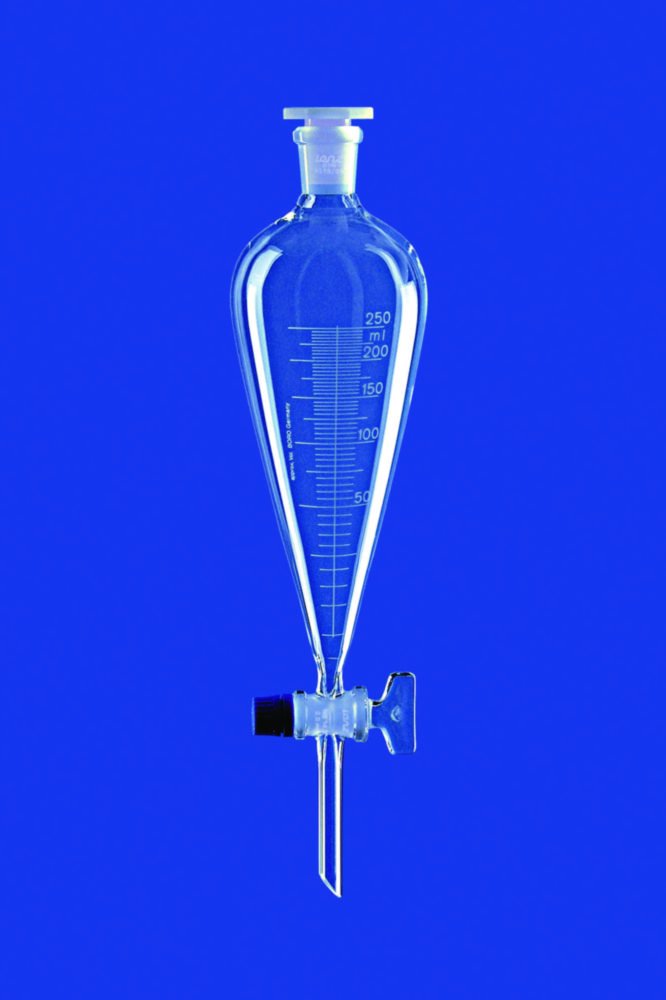 Separating funnels acc. to Squibb, with glass plug, borosilicate glass 3.3 | Capacity ml: 1000