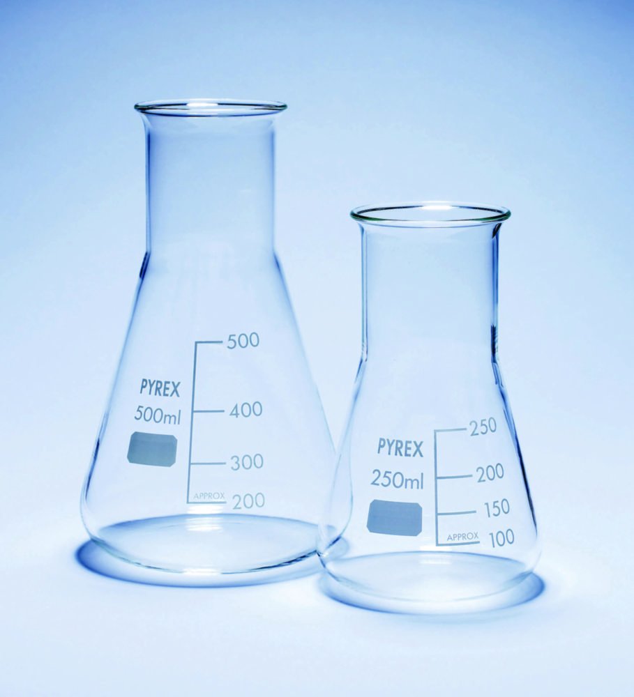 Erlenmeyer, col large, Pyrex ®