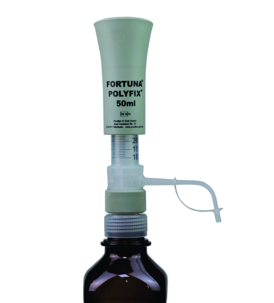 Dispensers, bottle-top, POLYFIX®, with PTFE-coated piston