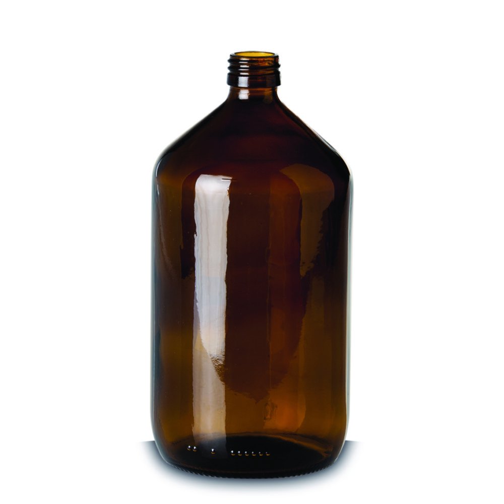 Enghalsflaschen ohne Verschluss, Kalk-Soda-Glas, braun, PP 28