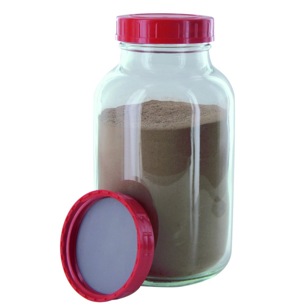 Weithalsflaschen, Glas, klar, Verschluss PTFE-kaschiert | Nennvolumen: 1000 ml