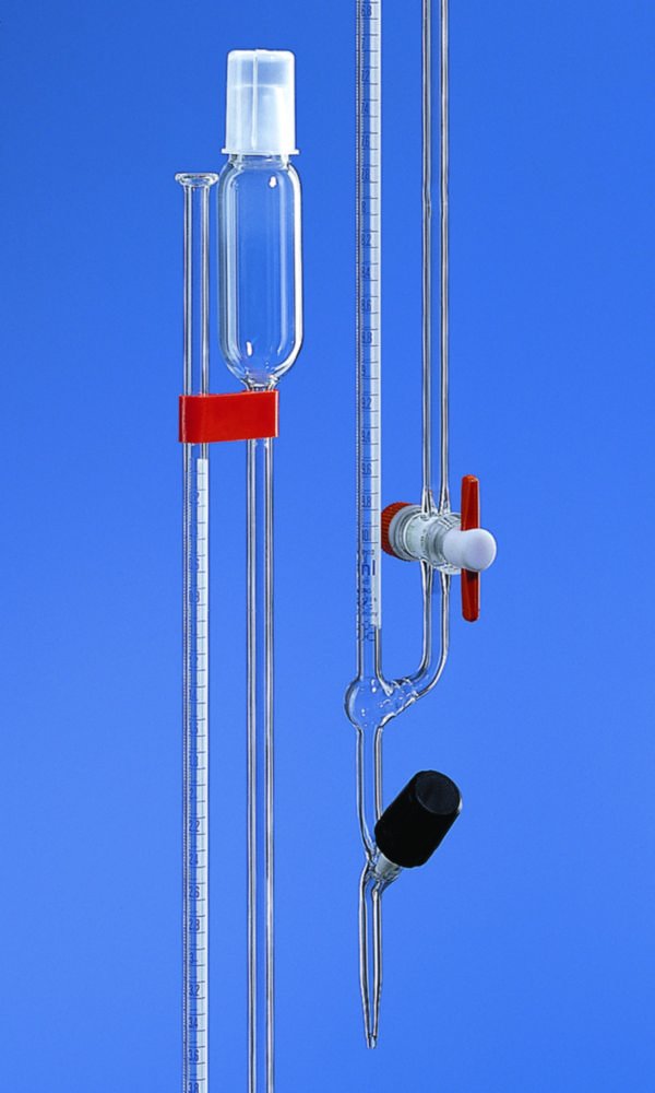 Microburette selon Bang avec robinet droit ou robinet latéral, en verre borosilicaté 3.3, Classe AS