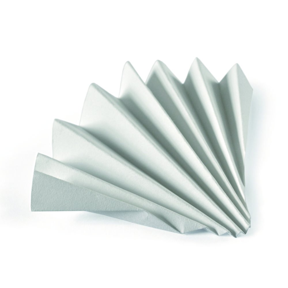 Papier filtre qualitatif, type N° 593 ½ plissé filtration moyenne