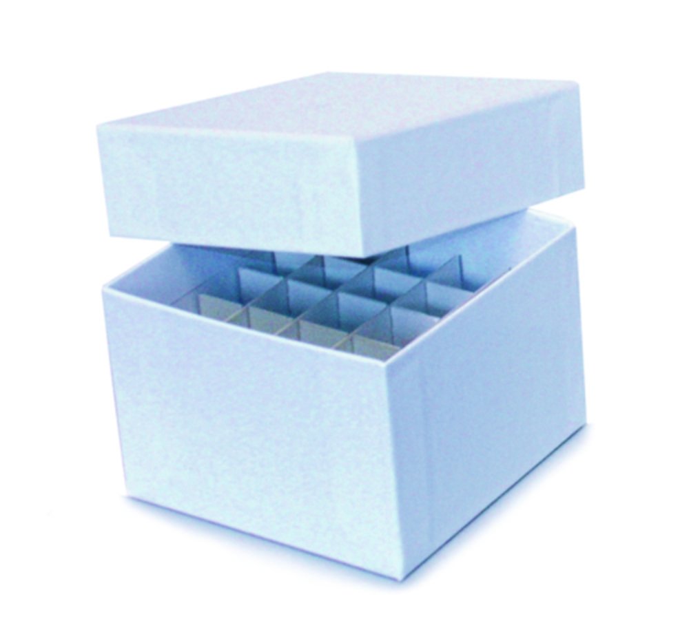 Kryo-und Lagerboxen/Küvettenboxen, 1/4, 75 x 75 | Typ: Rastereinsatz 5 x 5, für Röhrchen mit max. AD 11,0 mm