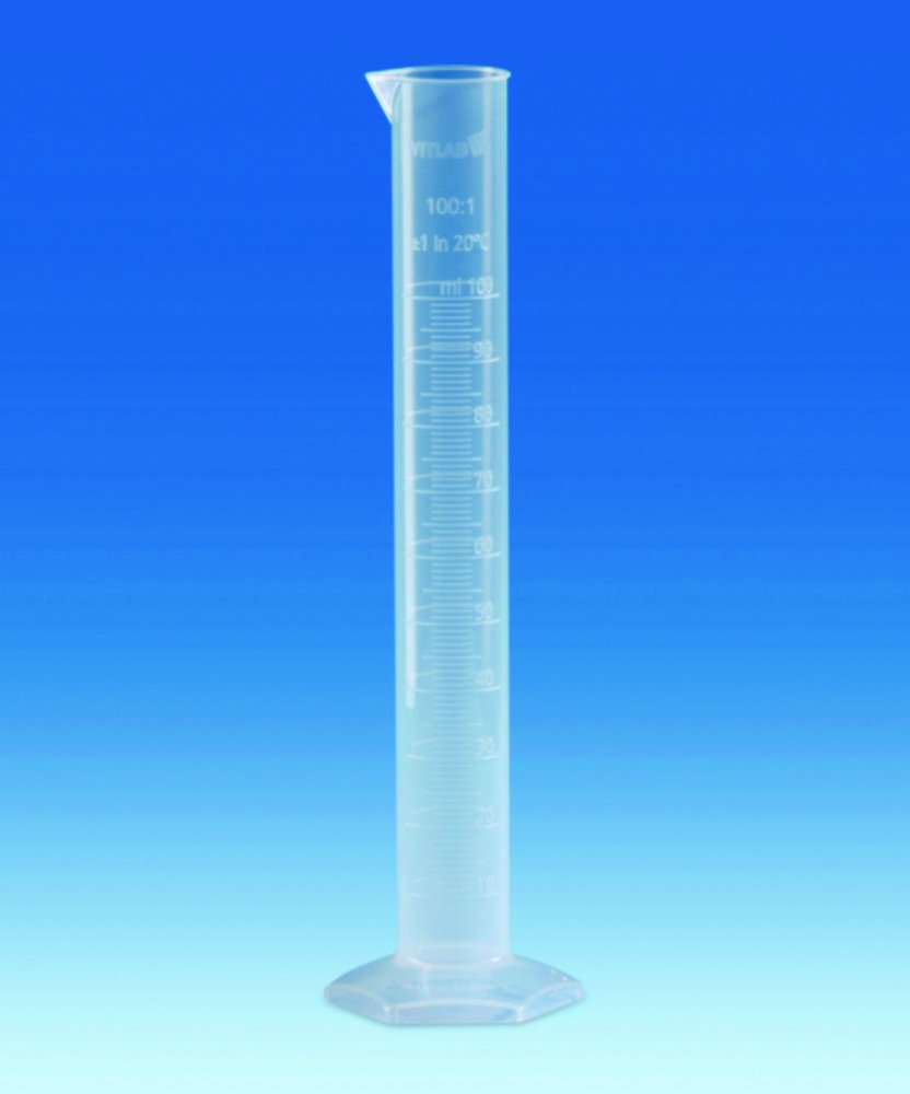 Measuring cylinders, PP, tall form, class B, moulded graduations | Nominal capacity: 1000 ml