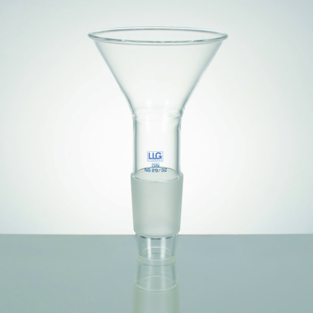 Entonnoir à poudre LLG avec RN mâle, en verre borosilicate 3.3 | Ø entonnoir: 120 mm