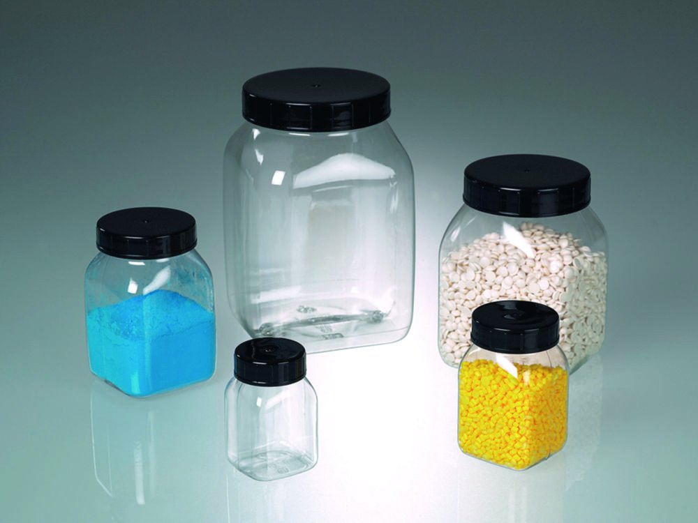 Square wide-mouth containers, PETG | Nominal capacity: 50 ml