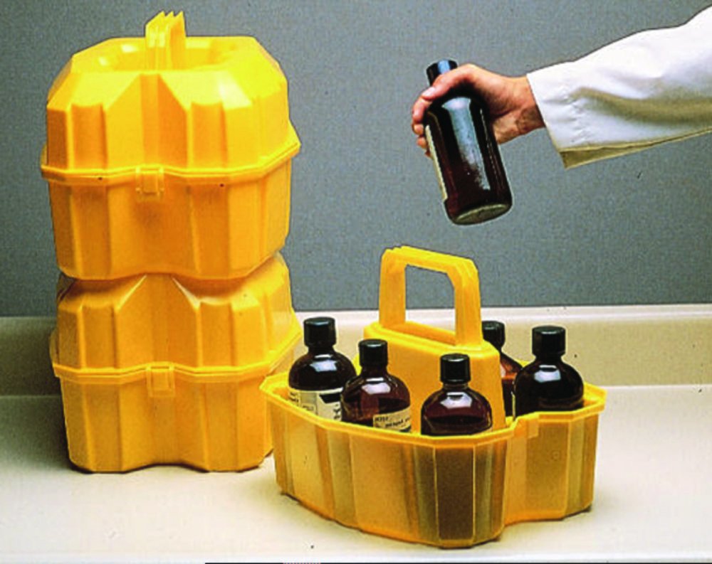 Panier de transport de sécurité avec couvercle Nalgene™, LDPE | Pour bouteilles: 500 ml