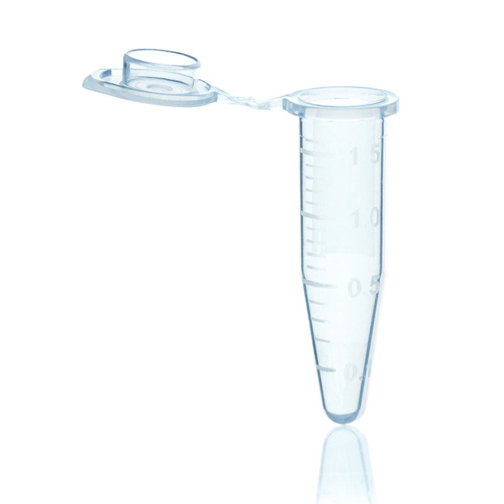 Reaction tubes with attached lid, PP, BIO-CERT® PCR QUALITY | Capacity ml: 1,5