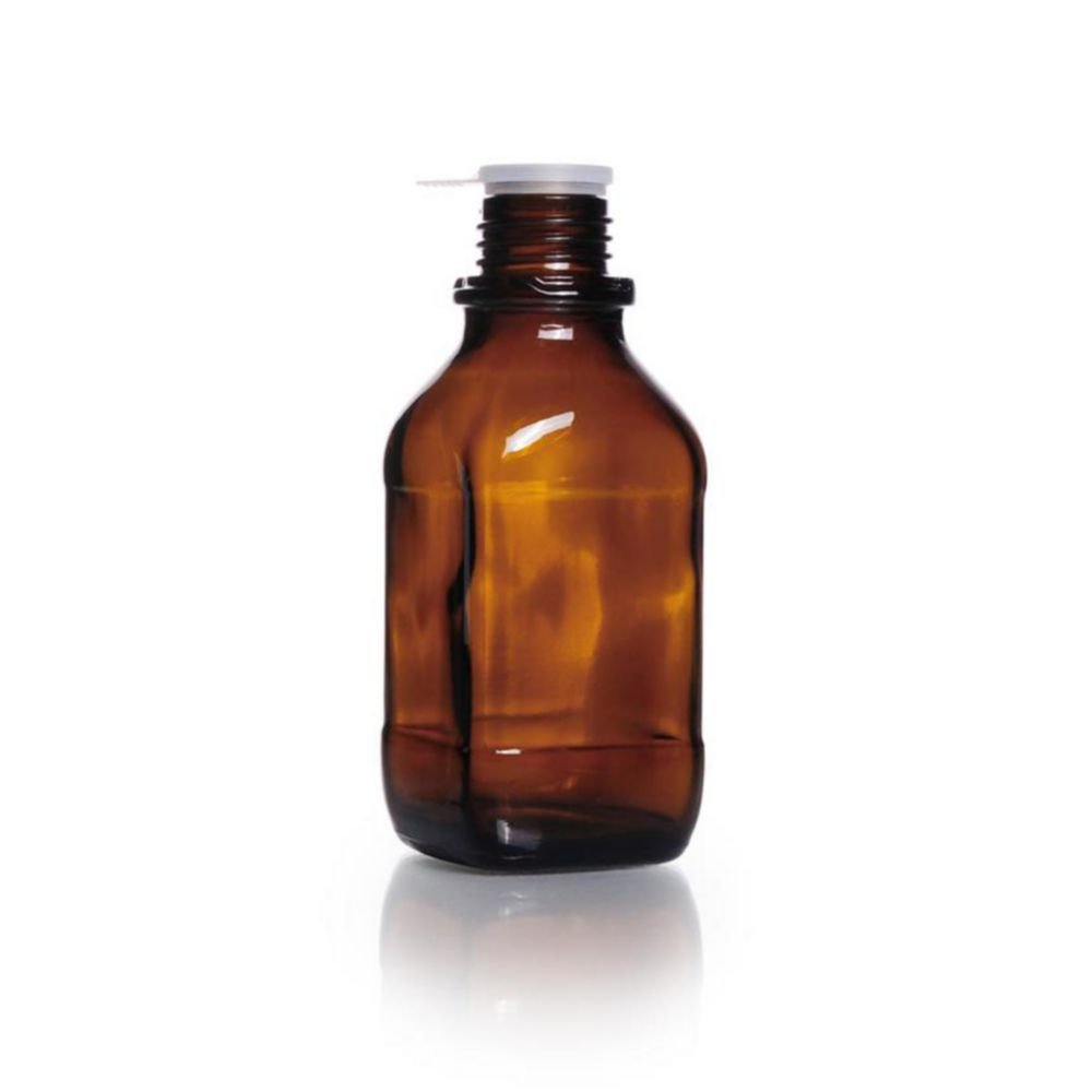 Enghals-Vierkantflaschen, Kalk-Soda-Glas, Braunglas | Nennvolumen: 250 ml