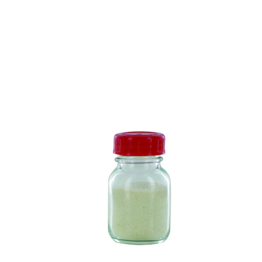 Flacon à col large, en verre clair, bouchon recouvert de PTFE | Volume nominal: 50 ml