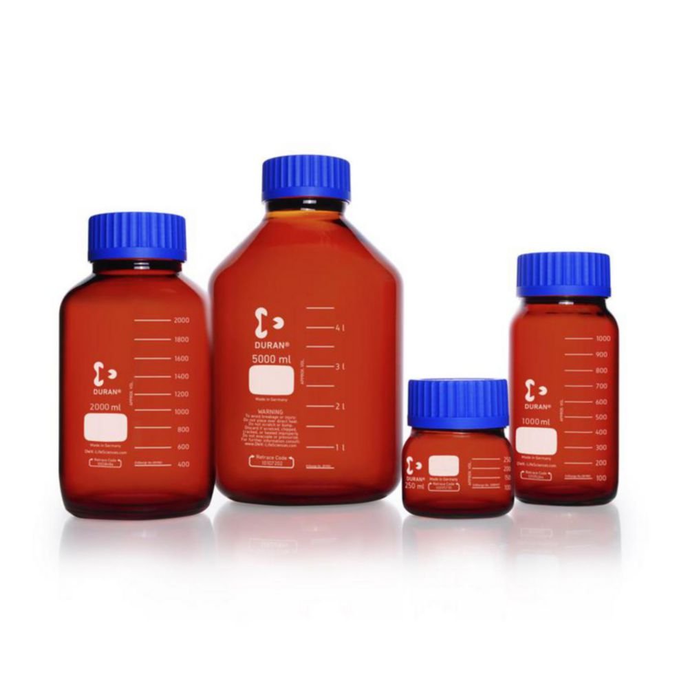 Wide-mouth bottles GLS 80®, DURAN® amber glass | Nominal capacity: 250 ml