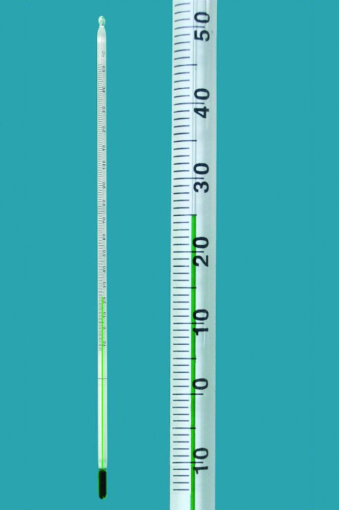 LLG- Thermomètre à usage général, remplissage vert | Plage de mesure °C: -10/0 ... 110