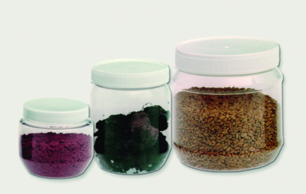 Wide mouth jars, PET, with screw cap, PP