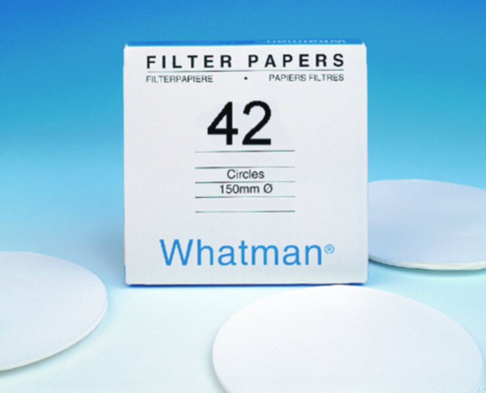 Papier filtre quantitatif type N° 42 Whatman sans cendres filtration rapide