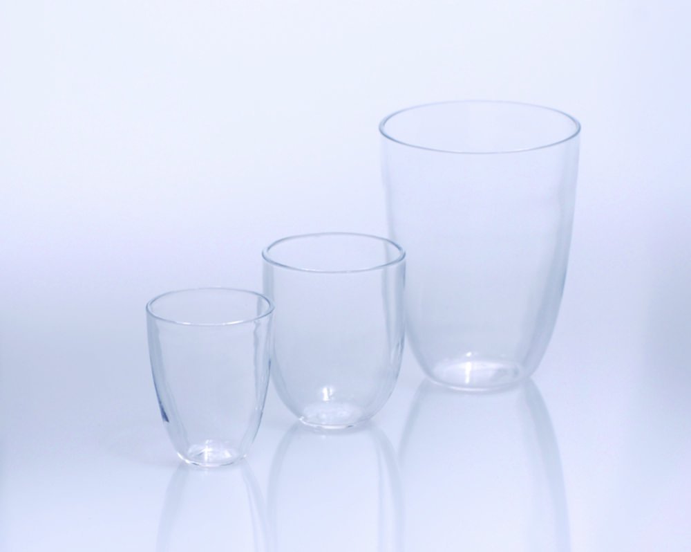 Crucibles, quartz glass, tall form