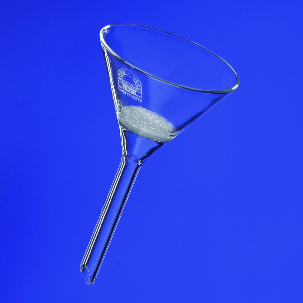 Entonnoir filtrant en verre borosilicaté 3.3, VitraPOR®, forme conique