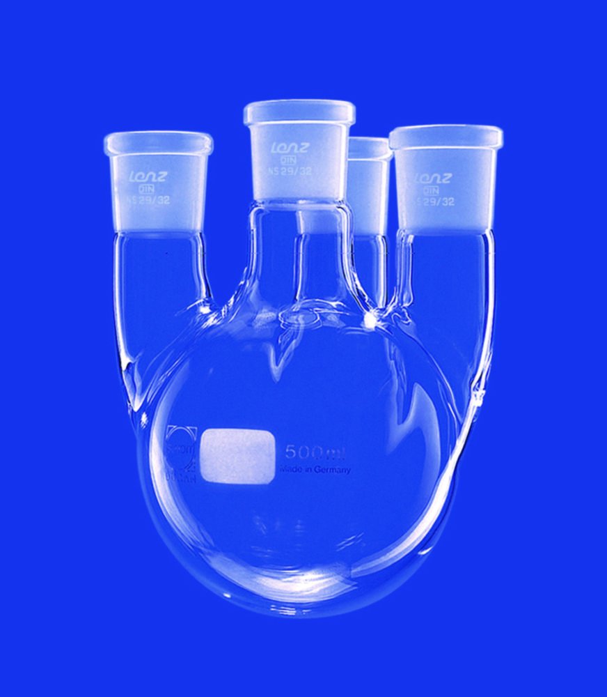 Four-neck round-bottom flask, with parallel side necks, DURAN® | Nominal capacity: 3000 ml