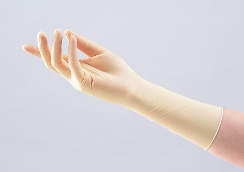 Einmalhandschuhe ASPURE II, Latex, sehr guter Griff, komplett geprägt | Handschuhgröße: XS